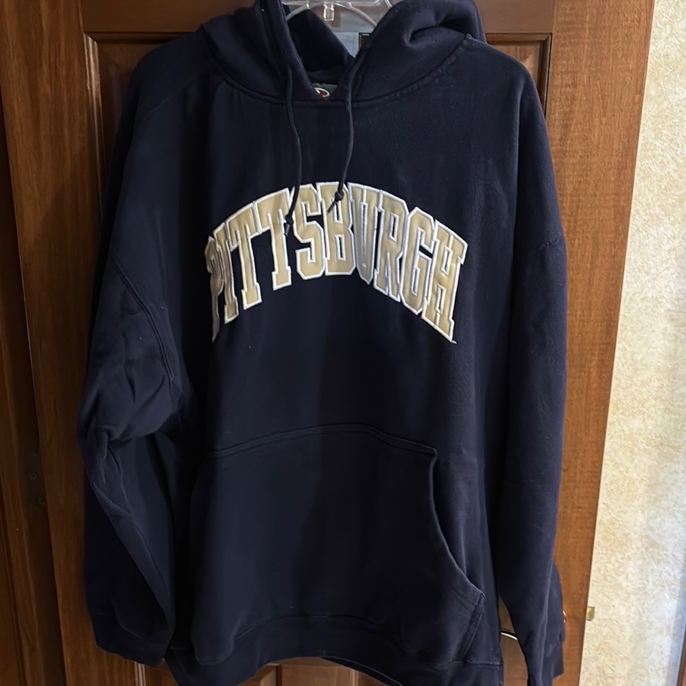 Pittsburgh Navy Blue Men's Hoodie, XXL